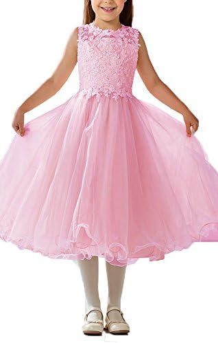 OnlyBridal Appliques Open Back Flower Girl Dresses For Weddings