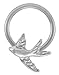 Sparrow Captive Ring 20g-18g-16g-14g Cartilage Earring-Steel CBR-Swallow Nipple Ring-Bird Helix Earring