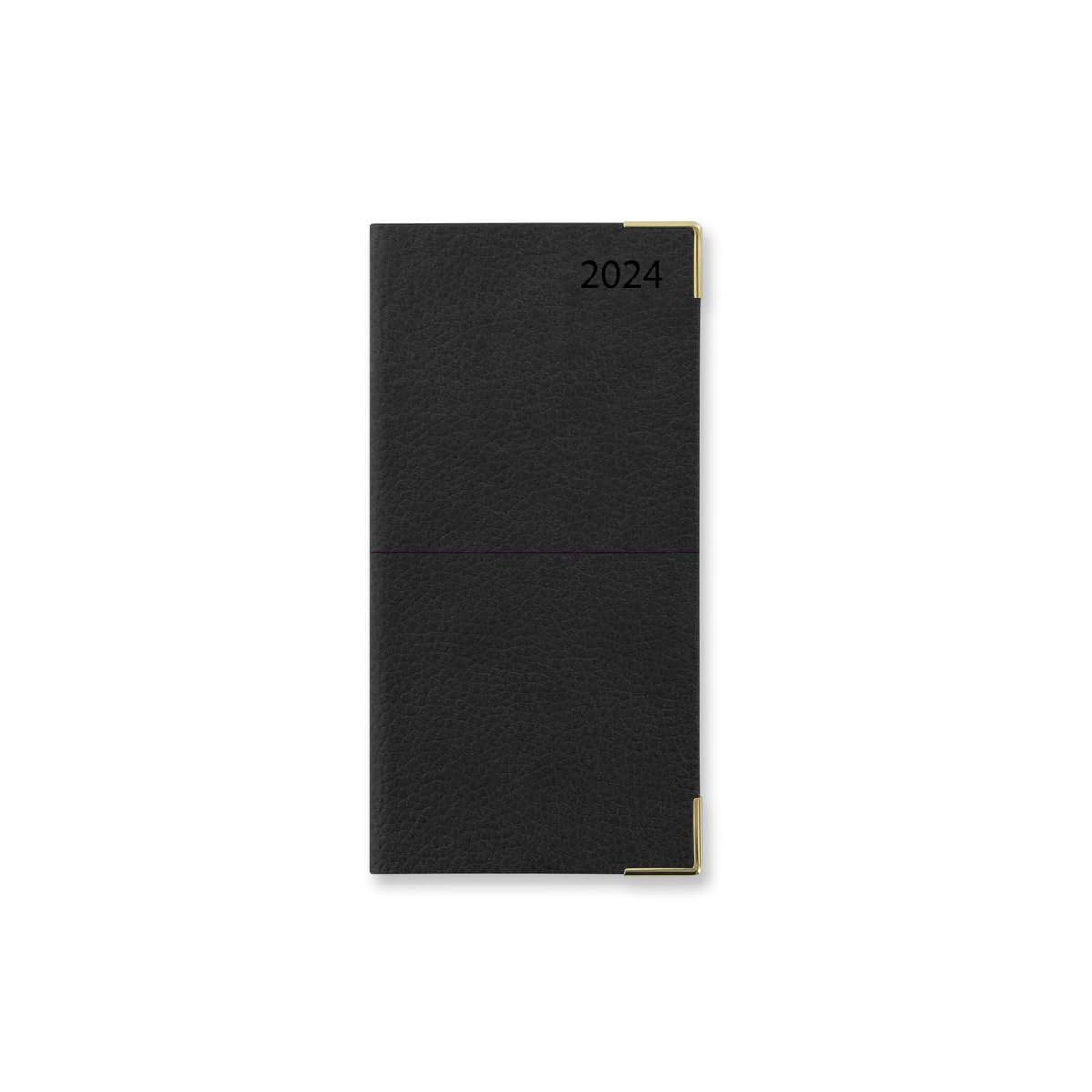 Letts Connoisseur Slim two weeks to view 2024 diary - black