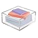mDesign Plastic Square Desk Organizer Tray for Home Office, Drawers, Desktop, Holder for Pens, Paper Clips, Office Supply Accessory - Lumiere Collection - 6 Pack - Clear