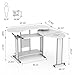 LITTLE TREE L-Shaped Computer Desk, Rotating Corner Desk & Modern Office Study Workstation, for Home Office or Living Room (White)