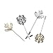 COSMOS Pack of 4 Men Metal Brooch Pin Maple Leaf Lapel Stick Pin Badge for Suit Dress