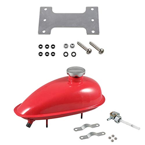 NorthTiger 2L Fuel Gas Tank Mounting Kit 80cc 60cc 66cc 49cc Motorized Bicycle (Red Fuel Gas Tank+Mounting Kit)