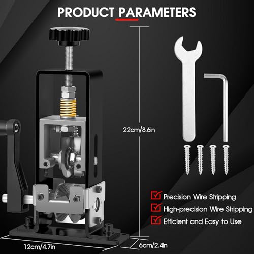 Manual Electric Cable Stripper, Manual Wire Stripping Machine, Hand Crank Wire Stripping Machine 1-25 mm Copper Stripping Tool for Recycling Wires