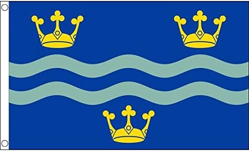 AZ FLAG, Cambridgeshire County Blue Flag, 3x5 Ft, 100D Polyester County Of Cambridge, England Banner with Two Metal Grommets