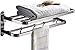 ELLO&ALLO Stainless Steel Towel Racks for Bathroom Shelf Double Towel Bar Holder with Hooks Wall Mounted Multifunctional Foldable Brushed Nickel