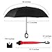 Rainlax Inverted Umbrella Double Layer Windproof UV Protection Reverse Folding Umbrellas for Car Rain Outdoor With C-Shaped Handle
