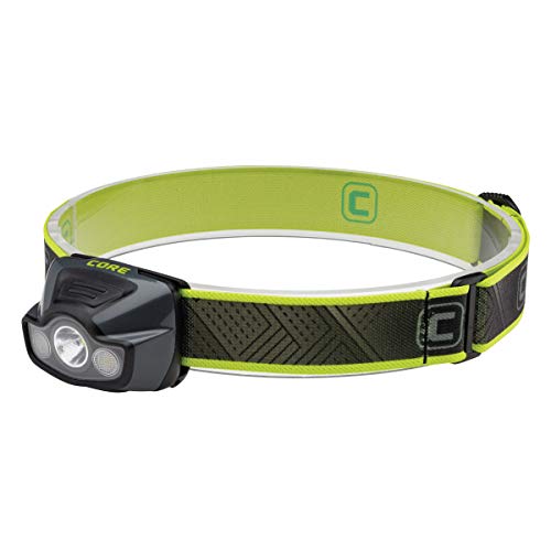 CORE 175 Lumen CREE LED Headlamp, High Low Flood Red Modes, Adjustable, Lightweight, Water Resistant, 3AAA Batteries (Included)