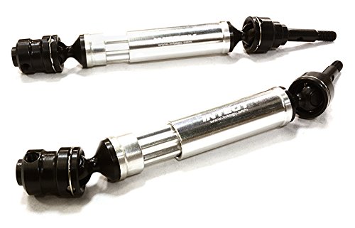 Integy RC Model Hop-ups C26504SILVER Dual Joint Telescopic Front Drive Shafts for TRX 1/10 Stampede 4X4 & Slash 4x4