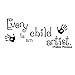 Every Child is an Artist Decal - Children Artwork Display Decal - Picasso Quote Wall Sticker (34x15 Black)