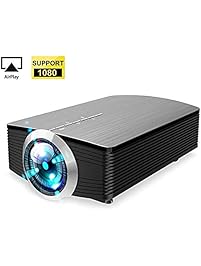 GAOAG Protable Mini Movie Projector Multimedia Home Theater Video Projector LCD 1080P for Home Theatre Support HDMI USB SD VGA AV TV Laptop Game iPhone iPad Android Smartphone