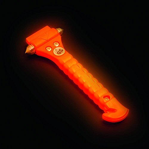 Lifehammer Brand Safety Hammer, the Original Emergency Escape and Rescue Tool with Seatbelt Cutter, Made in the Netherlands, Glow Orange