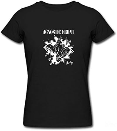 CINTJKKA Womens T-shirts Agnostic Front Black Size XXL