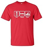 EatSleepTee Men's Eat Sleep Row T-Shirt Funny Rowing Tee