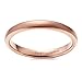 3mm Domed Tungsten Carbide Ring Rose Gold Plated Engagement Band Brushed Beveled Edge