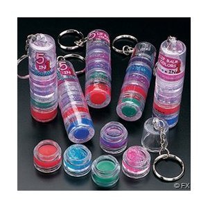 12 body glitter and lip gloss keychains