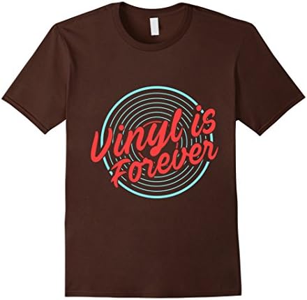 Mens Vinyl Is Forever Graphic Neon-Style T-Shirt 2XL Brown