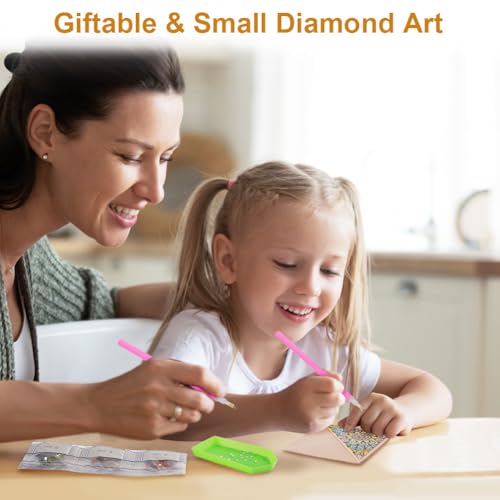 AUAUY 4PCS 5D Diamond Painting Bookmark Kit, Color Flowers Painting Diamonds Mark Pages Books, Bookmarks with Diamonds for Kids and Adults, Book Markers for Birthday Gifts