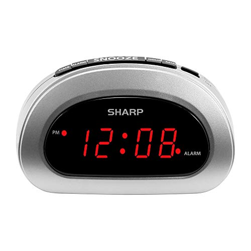Sharp Digital Alarm Clock with Snooze Red Display