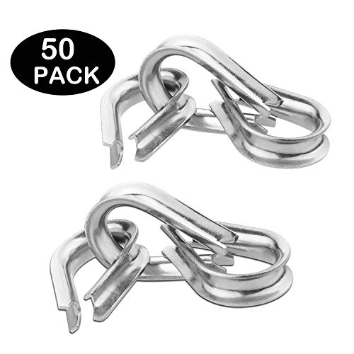 CBTONE M6 Stainless Steel Thimble for 7/32" - 1/4" Diameter Wire Rope Cable Thimbles Rigging - 50 Pack - Thumbnail 7