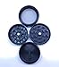 TheShelter Grinder Black Zinc Alloy Pickle Rick - 4 Piece Set with Pollen Catcher & Scraper - Poly O-Ring - Herb & Spice Crusher - Scratch Resistant - 1.5 Inches - Small