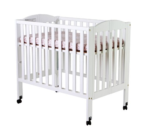 Dream On Me 3 in 1 Portable Folding Stationary Side Crib, White