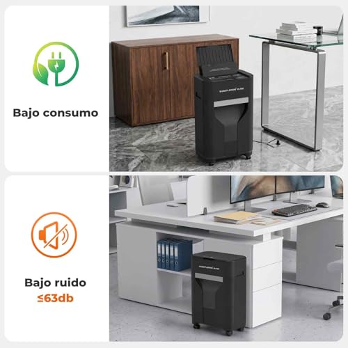 Automatic Feed Paper Shredder, 60 min Continuous, Level P-4, Electric Shredder, 20L Trash Can, for Office/Home/Industrial/Home (100 Sheets)