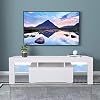 Modern White TV Stand, High-Gloss LED Lights TV Cabinet, Media Console Table Storage Desk Entertainment Center…