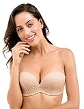 Delimira Women's Slightly Lined Great Support Lace Underwired Strapless Bra