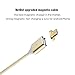 NetDot 2 Pack 2nd Generation 1m/3.3ft Nylon Bradied USB Fast Charging Magnetic Micro USB Cable with LED Indicator Compatible with Android Device (3.3FT / 2 Pack Gold)