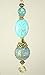 Grecian Roman Pompeii Style Ancient Verdigris Design in Turquoise Blue-Green & Matte Gold Ceiling Fan Pull Chain - Lamp/Light Pull