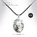 Luckeyui Oval Abalone Necklace for Women Sea Shell Flower Pendant Jewelry with Black Rope Chain