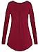 Becanbe Women's Vintage Long Sleeve V Neck Pleated Tunic Shirt