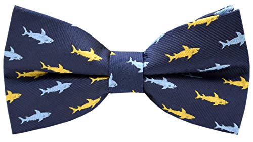 Carahere Mens Bow Ties Handmade Adjustable Pre-Tied Pattern Bow Ties For Men(Shark pattern-3) (Shark pattern-3)