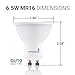 Hyperikon GU10 LED Bulb Dimmable, 50 Watt (6.5W), MR16 LED Bulb, 2700K, UL, Energy Star, 6 Pack