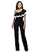 Women Sexy Off One Shoulder Ruffle Clubwear Long Wide Leg Pants Jumpsuit Romper