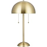 Amazon Brand – Rivet Modern Metal Dome-Shaped Table Lamp, LED Bulb Included, 21"H, Antique Brass