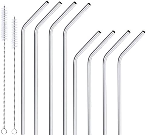 Excgood Variety Pack Set of 8 Stainless Steel Straws for Hot and Cold Beverages, For 20 30oz Stainless Tumblers Cups Mugs - For all Yeti Ozark Trail SIC &amp; RTIC Tumblers