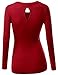 Doublju Women Stretchy Round Neckline Fitted Long Sleeve T-Shirts