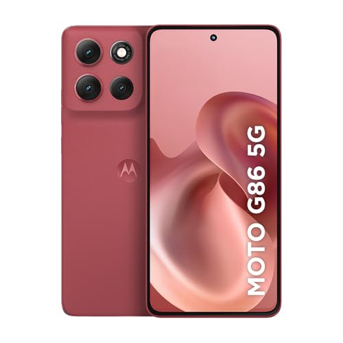 Smartphone Motorola Moto g86 5G - 256GB 8GB RAM+16GB Ram Boost Tela 1.5K pOLED, 50MP Sony camera OIS Moto AI, videos em 4K, IP68 + IP69 - Vermelho