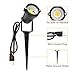 J.LUMI GSS6005 LED Landscape Spotlights Outdoor Plug in Light 5W, 120V AC, 3000K Warm, Metal Construction with Ground Stake, Outdoor and Indoor Use, 3-ft Cord with Plug, Black