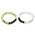 LOYALLOOK 4Pcs Matching Couple Bracelets White and Green Natural Stone Elastic Beaded Bracelet for Men Women 2 Sets