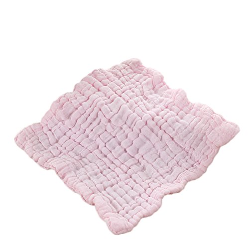 Hosaire Baby Muslin Washcloths Bath Towels- Super Water Absorbent Cotton Baby Wipes Face Towel for the Newborn, Care for babys Sensitive Skin, Perfect for Shower Gift Pink
