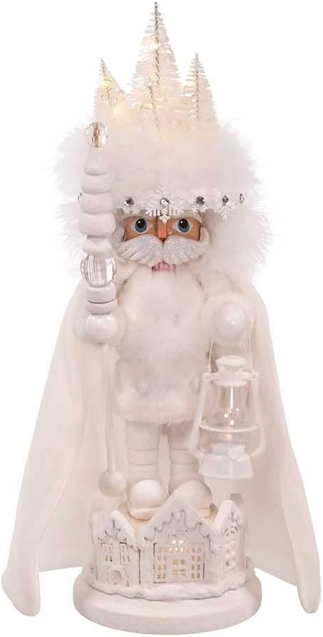 Nutcrackers - Kurt Adler 15-Inch Hollywood White Winter LED Hat Nutcracker