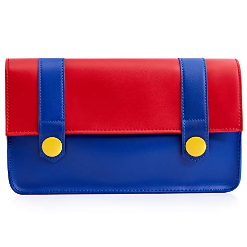 Funlab Travel Carrying Case Compatible with Nintendo Switch Console & Accessories, Waterproof Leather Messenger Shoulder Bag, Multipurpose Casual Daypacks for Boys&Girls