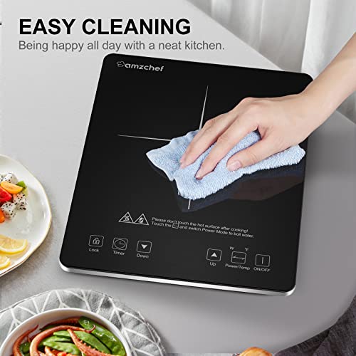 Portable Induction Cooktop AMZCHEF 1800W Induction Stove Burner With