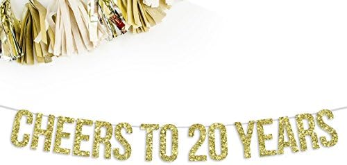 Cheers To 20 Years Banner || 20th birthday party decorations anniversary party decor