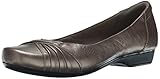 Clarks Women's Blanche Cam Flat, Pewter Leather, 8 M US