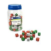 EAI Education Fraction Dice: Red, White, and Green - Set of 144