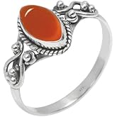 Ring, 925 Sterling Silver Statement Ring For Women, Handmade Ring Gemstone Promise Ring for Birthday Christmas Gift For Her Size US